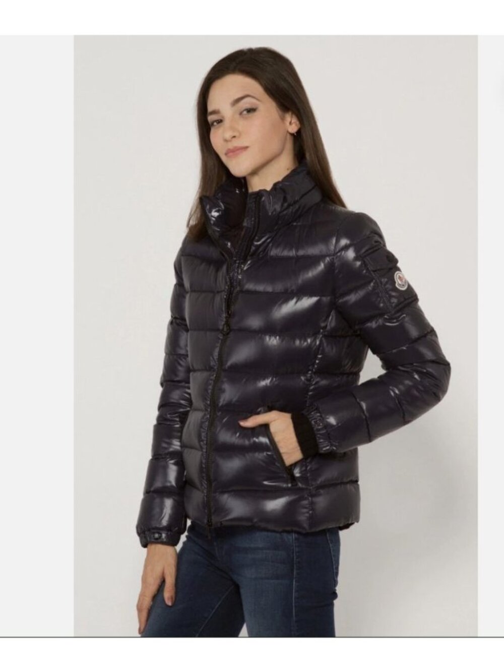 Moncler Women's Black Nylon Down Short Jacket Authentic Tag Size 1 Small 2978 - Picture 3 of 16